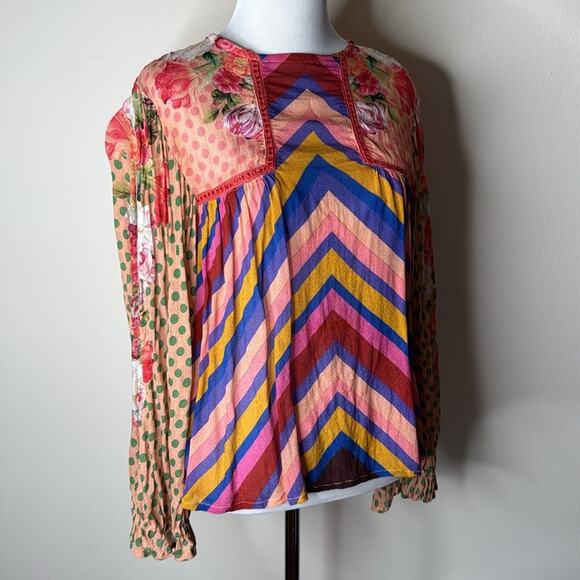 Blank London Anthropologie Miranda Mixed Media Blouse - Picture 3 of 6